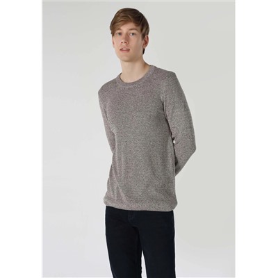 Slim Fit круглый ошейник Жаккард мужской коричневый свитер