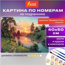 Картина по номерам 40х50 см, ОСТРОВ СОКРОВИЩ "Тишина", на подрамнике, акрил, кисти, 663283