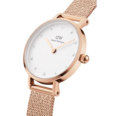 Reloj de cuarzo de acero Petite 28 mm - Rosa dorado y blanco