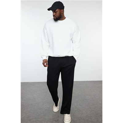 Black Straight Fit Базовый большой спортивный костюм Six Tmnaw25aj00007