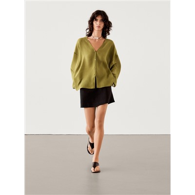Camisa abierta con ramio y lyocell