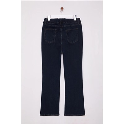 Темно -синяя высокая комфортная талия испанская вспышка PACA Flare Jeans TBBAW25CJ00031