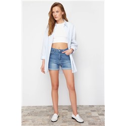 Blue Fold Folding Denim Shorts Twoss24sr00100