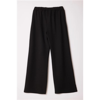 Черный ремень подробный Wideleg/Широкие штаны Twoss25pl00059