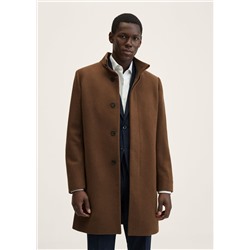 Abrigo lana cuello chimenea -  Hombre | MANGO OUTLET España