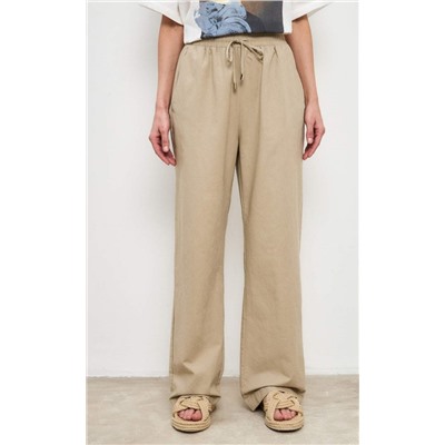 Брюки лен F412-0816 beige