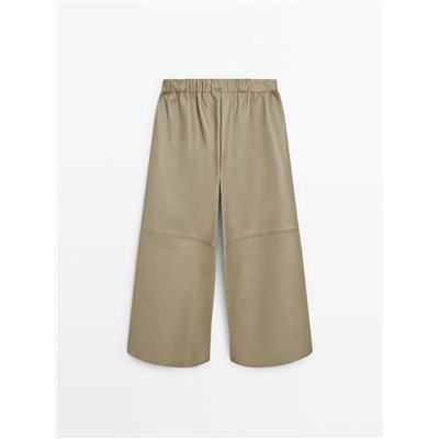 Pantalón culotte piel napa
