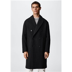 Abrigo cruzado lana reciclada -  Hombre | MANGO OUTLET España