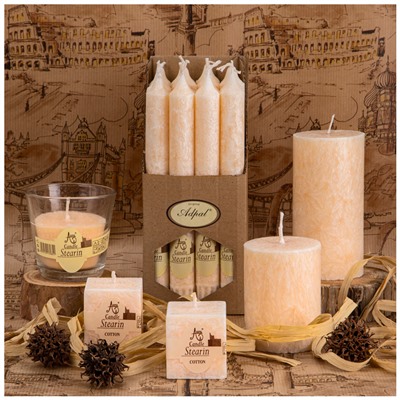 СВЕЧА АРОМАТИЧЕСКАЯ СТЕАРИНОВАЯ В СТАКАНЕ  INDIAN SILK ДИАМЕТР 7,5 СМ ВЫСОТА 7,5
