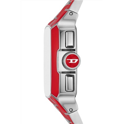 Reloj de cuarzo de acero Cliffhanger - Cronógrafo - Rojo y plateado