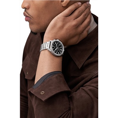 Reloj de cuarzo de acero Brox - Plateado
