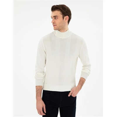 Ecru Slim Fit Half Fisherman Knitwear свитер