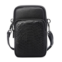 Кожаная сумка для телефона 6562 BLACK