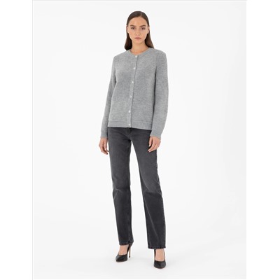 Серый меландж Slim Fit Triko Cardigan