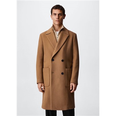 Abrigo lana virgen cruzado -  Hombre | MANGO OUTLET España