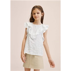 Blusa algodón volantes -  Niña | MANGO OUTLET España