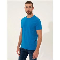 Blue Slim Fit Bicycle Yaka Basic T -For