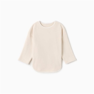 Свитшот флисовый детский MINAKU: Fleece Soft, цвет бежевый, рост 116 см