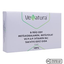 Venatura B-Trio Odt Метилкобаламин, метилфолат и P-5-P (витамин B6) 30 таблеток