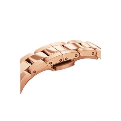 Reloj de cuarzo de acero Amber 32 mm - Rosa dorado y marrón