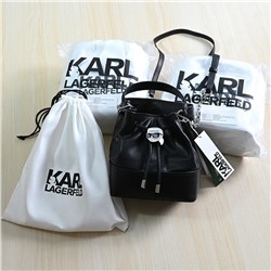 Модная универсальная кожаная сумка-ведро из натуральной кожи KARL LAGERFEL*D ОРИГИНАЛ!