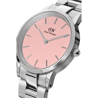 Reloj de cuarzo de acero Iconic Link - 36 mm - Plateado y rosa