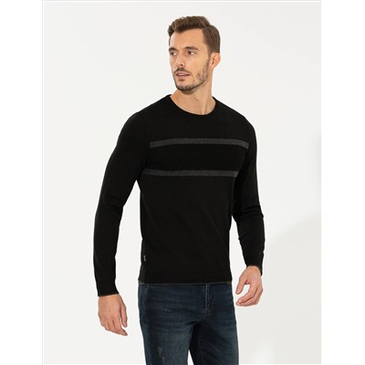 Black Slim Fit Bike Yaka Knitwear свитер
