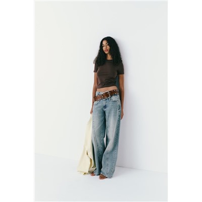 JEANS TRF WIDE LEG TIRO MEDIO DECONSTRUIDO