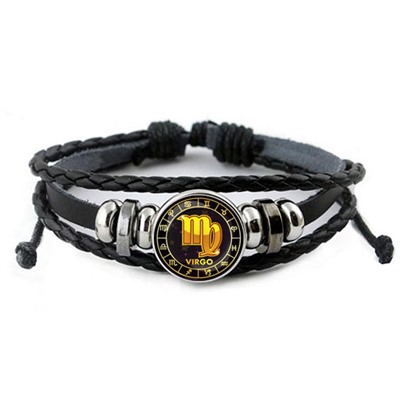 BSK-0029 Кожаный браслет Знаки Зодиака - Дева