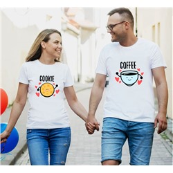 Парные футболки для влюбленных  "Coffee/Cookie"
