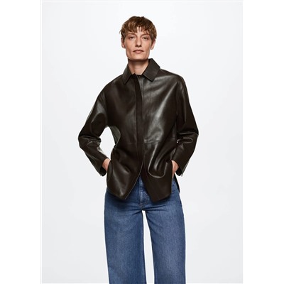 Camisa oversize piel -  Mujer | MANGO OUTLET España