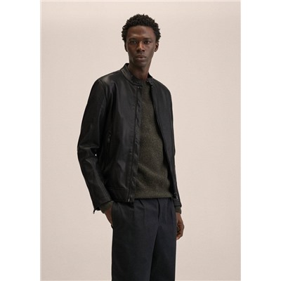 Cazadora biker efecto piel -  Hombre | MANGO OUTLET España