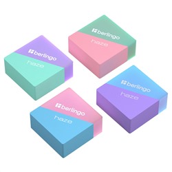Ластик Berlingo "Haze ", прямоугольный, цвета ассорти, 34*34*14мм