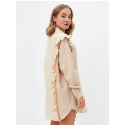 Костюм женский (блузка, шорты) MINAKU: Casual Collection цвет бежевый , р-р 46