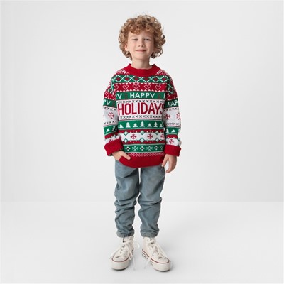 Джемпер вязаный новогодний детский KAFTAN Holidays размер 32, (110-116 см)