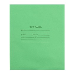 Тетрадь 12 листов в линейку «Зелёная обложка», плотность 60 г/м², белые листы
