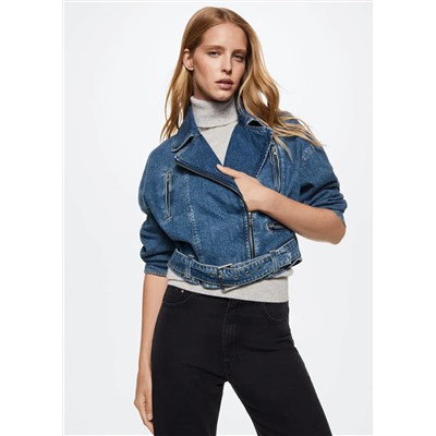 Cazadora biker denim -  Mujer | MANGO OUTLET España