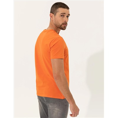 Orange Slim Fit Bicycle Nece Basic T -For