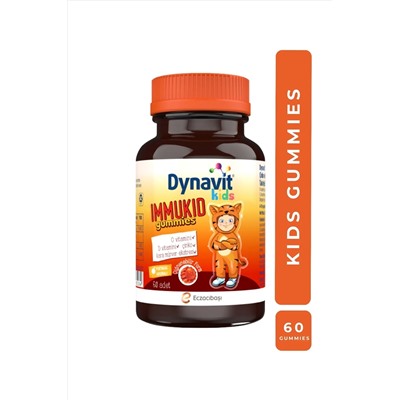 Dynavit Kids Immukid Gummies 60 жевательных конфет - витамин C, витамин D, цинк, экстракт черной бузины
