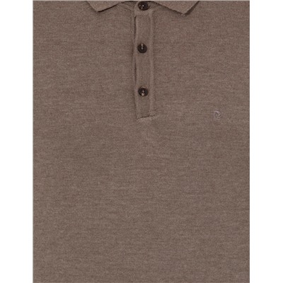 Vizon Melanj Slim Fit Polo yaka Основной вязаный свитер