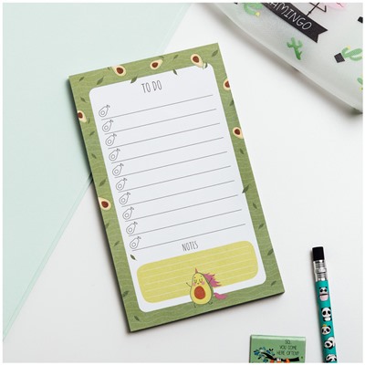 Блок для записей (To Do list) MESHU 10,0*17,0см, 50л., "Avocado", на склейке