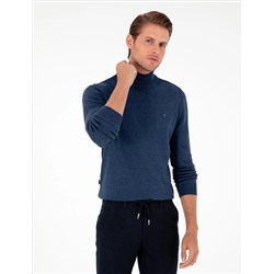 Indigo Melanj Slim Fit Half Fisherman воротник Основной вязаный свитер