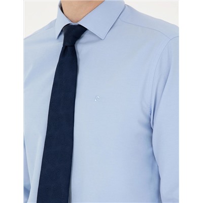 Blue Slim Fit Basic рубашка основная рубашка