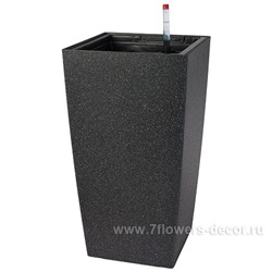 Кашпо PLANTA VITA "Conic Stone gray" с автополивом (пластик), 28х28хH54 см