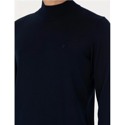 Navy Blue Slim Fit Half Fisherman воротнич