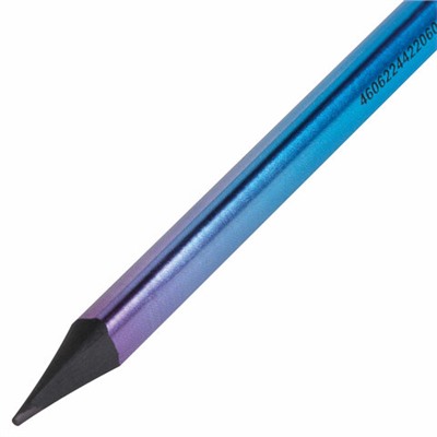 Карандаш чернографитный с ластиком BRAUBERG "GRADE Metallic", 1 шт., HB, трехгранный, 182000