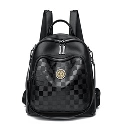 Женский кожаный рюкзак-сумка B036 BLACK