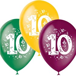 Набор разноцветных шаров 10 шт "Цифра 10"
