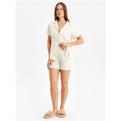 Комплект домашний женский (рубашка, шорты) KAFTAN Basic размер 44-46, молочный