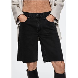 Bermudas vaqueras bajo deshilachado -  Mujer | MANGO OUTLET España